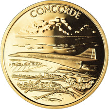 Frankrijk, Medaille, Histoire de l'Aviation, Le Concorde, FDC, Copper Gilt