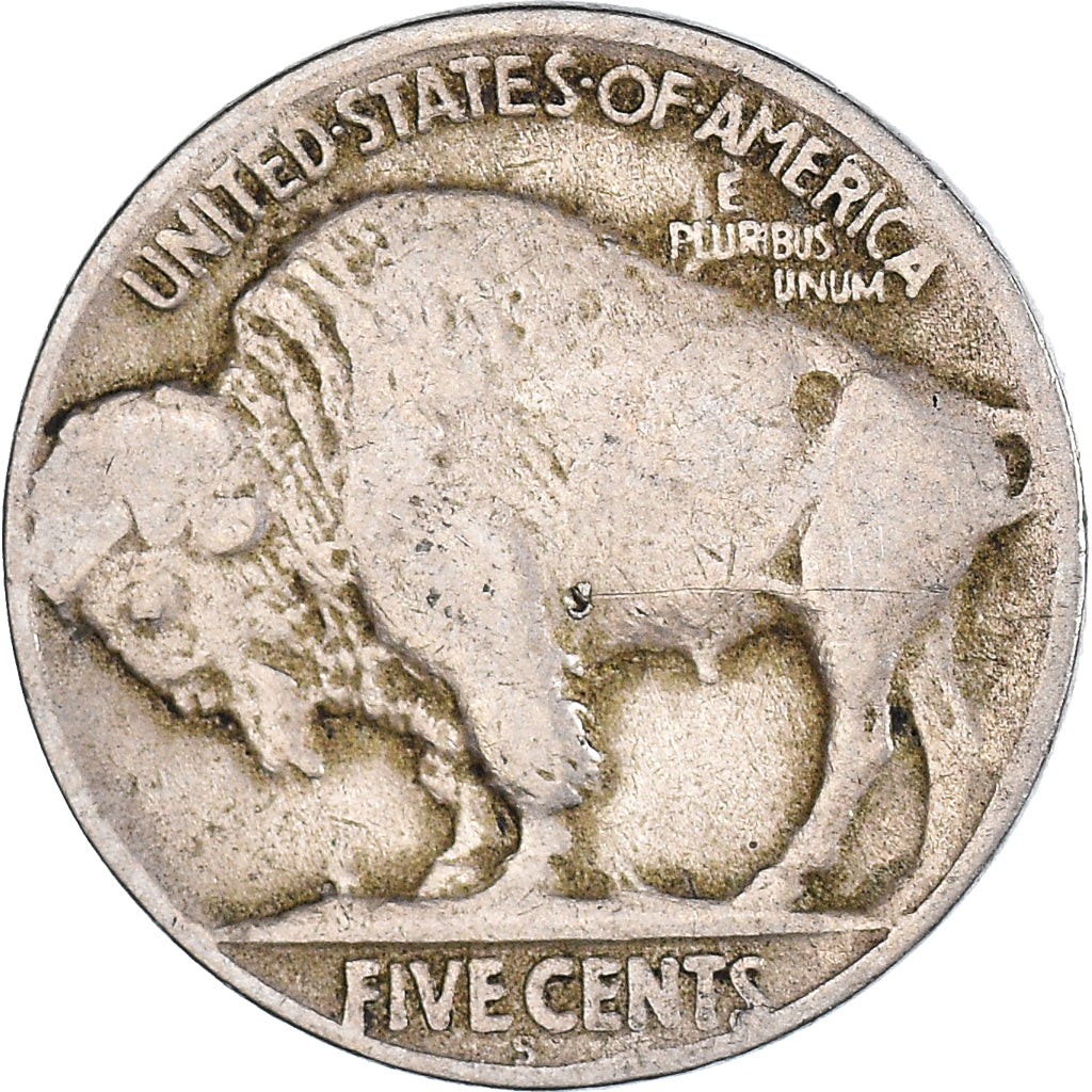Coin, United States, Buffalo Nickel, 5 Cents, 1925, U.S. Mint, San Francisco