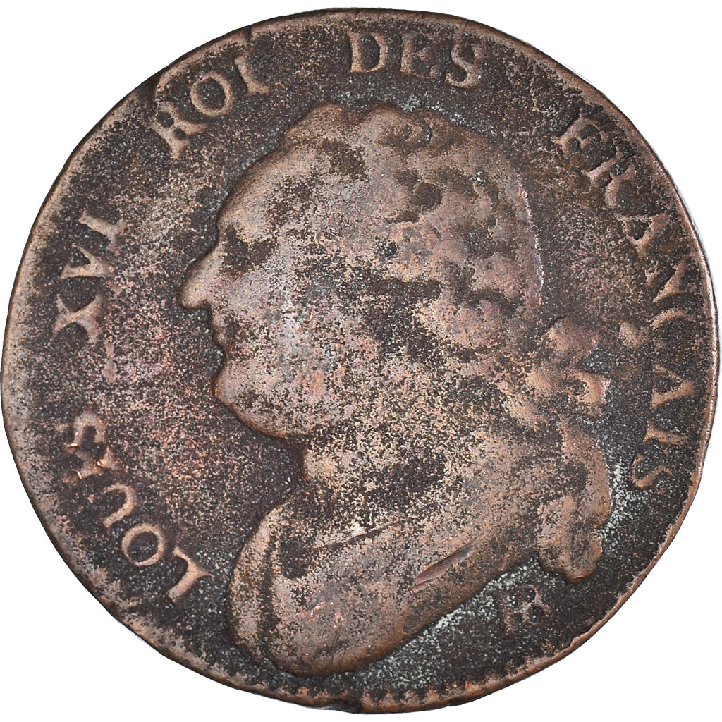 Coin, France, 12 deniers français, 12 Deniers, 1792, Strasbourg, F(12-15)