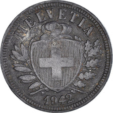 Coin, Switzerland, 2 Rappen, 1942, Bern, VF(20-25), Zinc, KM:4.2b