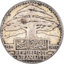Coin, Lebanon, 10 Piastres, 1929, VF(30-35), Silver, KM:6, Lecompte:33