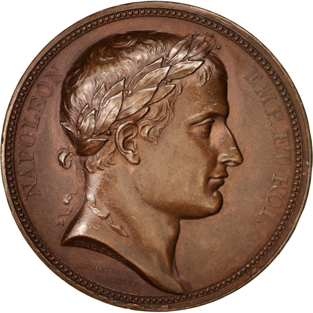 FRANCE, History, First French Empire, Medal, AU(55-58), Droz, Bronze, 5, 37.51