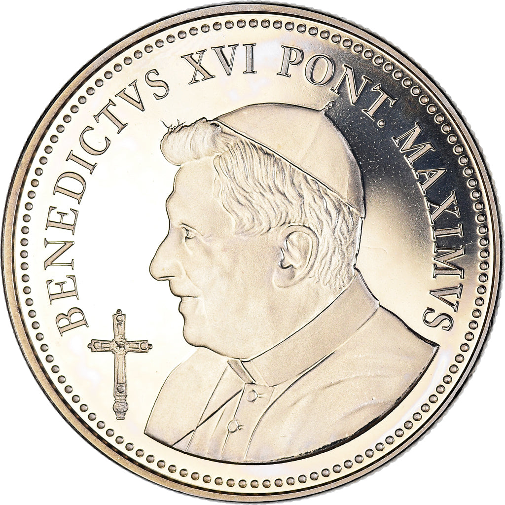 Vatican, Medal, Le Pape Benoit XVI, MS(65-70), Copper-nickel