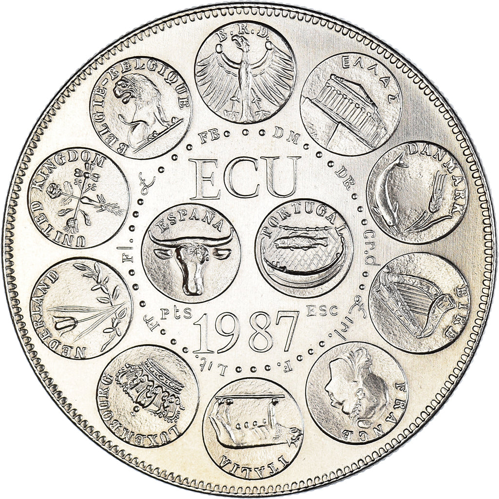 France, Medal, Ecu Europa, Marianne, 1987, Rodier, MS(63), Copper-nickel