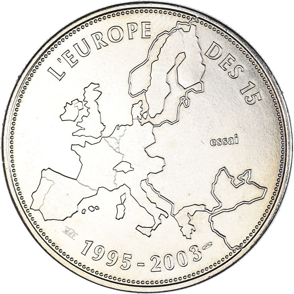 Francia, medaglia, L'Europe des 15, essai, 2003, SPL+, Rame-nichel