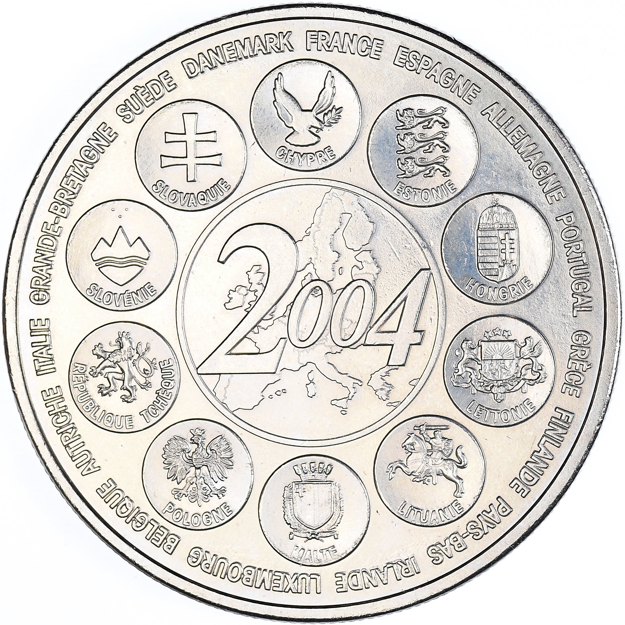 France, Médaille, L'Europe des 15, essai, 2004, SPL+, Cupro-nickel