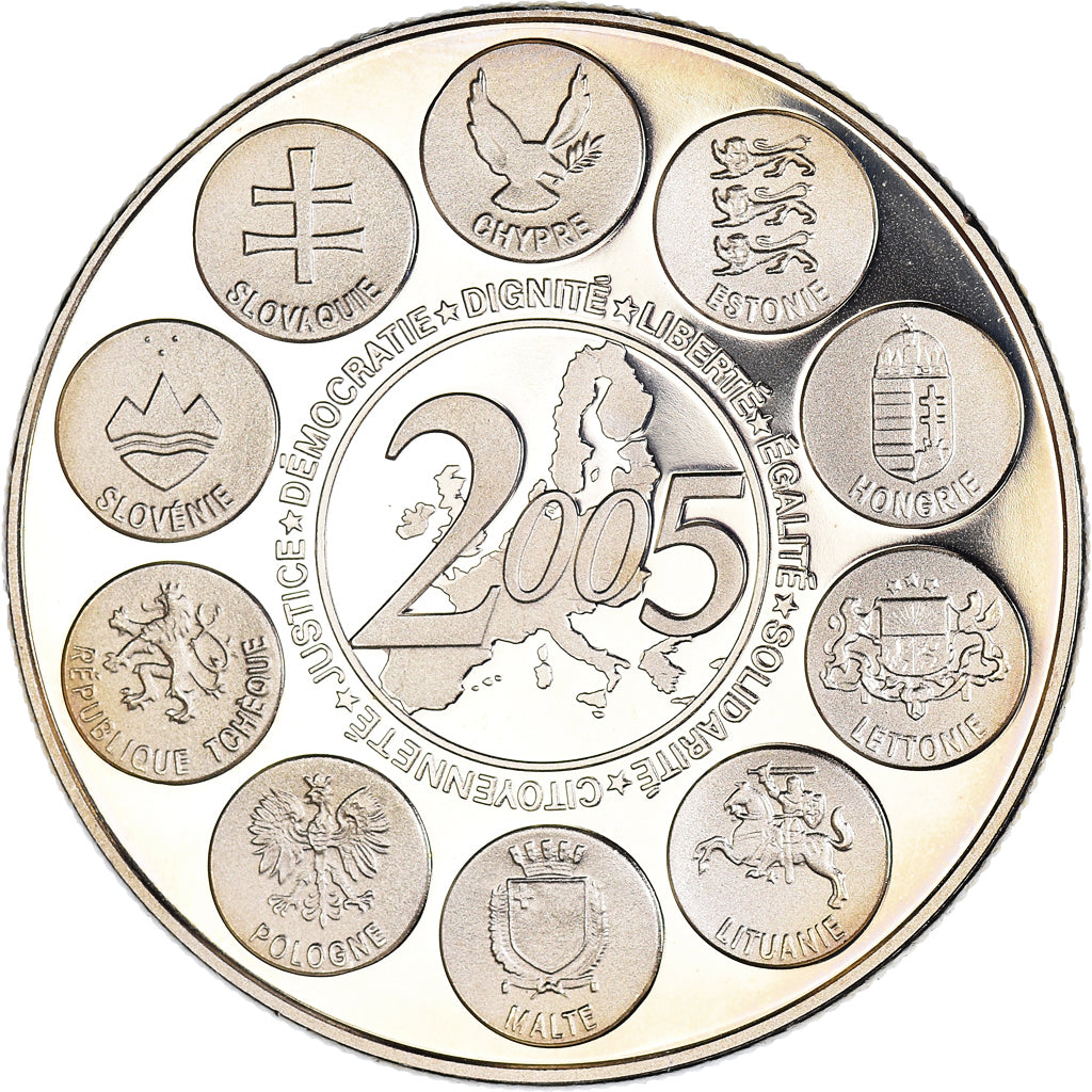 France, Médaille, la Constitution Européenne, 2005, FDC, Cupro-nickel