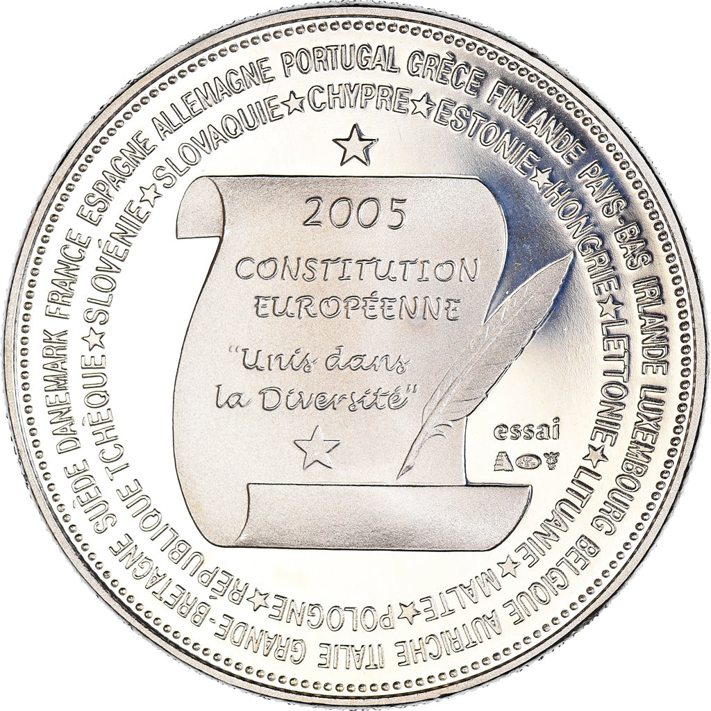 France, Médaille, la Constitution Européenne, 2005, FDC, Cupro-nickel