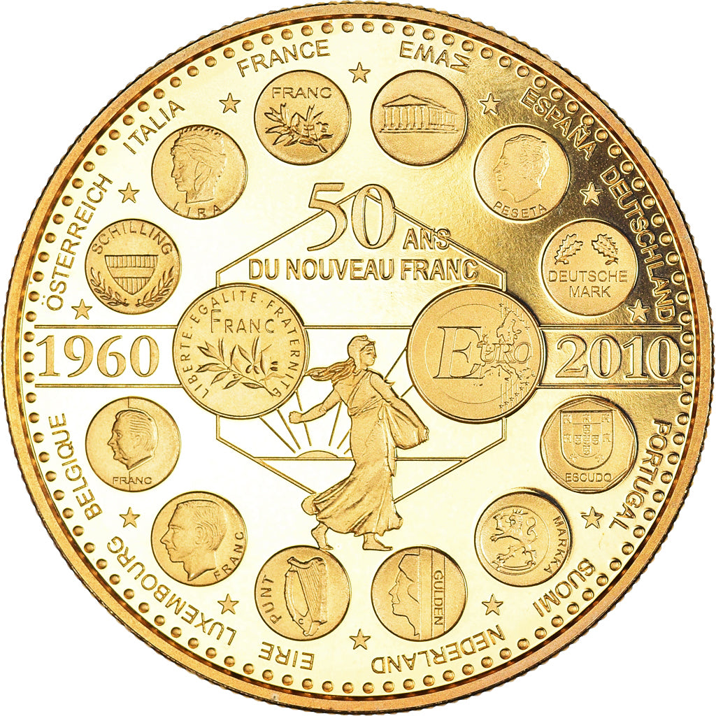 France, Medal, L'Europe des XXVII, 50 ans du nouveau Franc, Politics, 2010