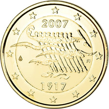 Finland, 2 Euro, 90 ANS INDEPENDANCE, 2007, Vantaa, gold-plated coin, AU(55-58)