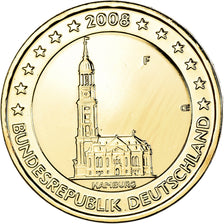 GERMANY - FEDERAL REPUBLIC, 2 Euro, Hambourg, 2008, Stuttgart, gold-plated coin