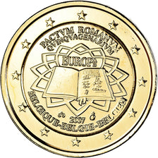 Belgium, 2 Euro, Traité de Rome 50 ans, 2007, Brussels, gold-plated coin