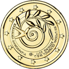 Griechenland, 2 Euro, Special Olympics - Athens, 2011, gold-plated coin, VZ+