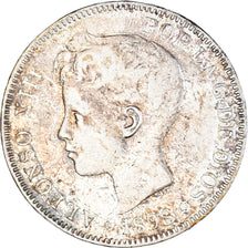 Moneda, España, Alfonso XIII, 5 Pesetas, 1898, Madrid, BC+, Plata, KM:707