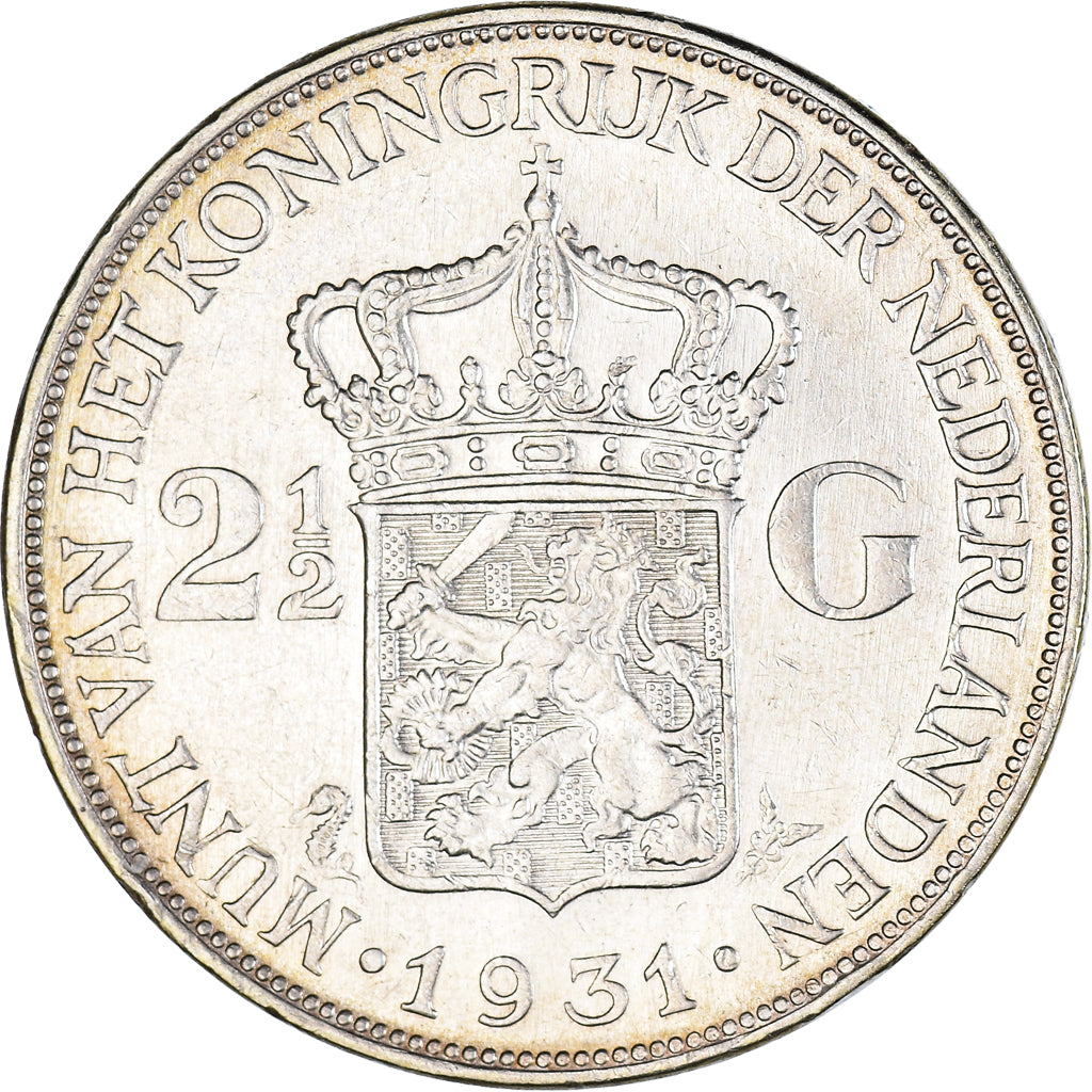 Monnaie, Pays-Bas, Wilhelmina I, 2-1/2 Gulden, 1931, TTB, Argent, KM:165