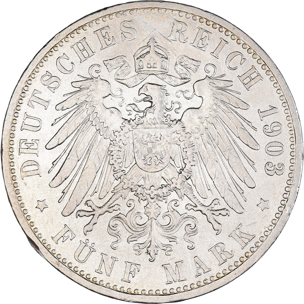 Coin, German States, BAVARIA, Otto, 5 Mark, 1903, Munich, EF(40-45), Silver