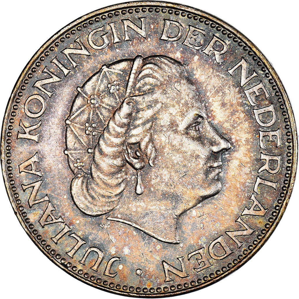 Moeda, Países Baixos, Juliana, 2-1/2 Gulden, 1961, AU(55-58), Prata, KM:185