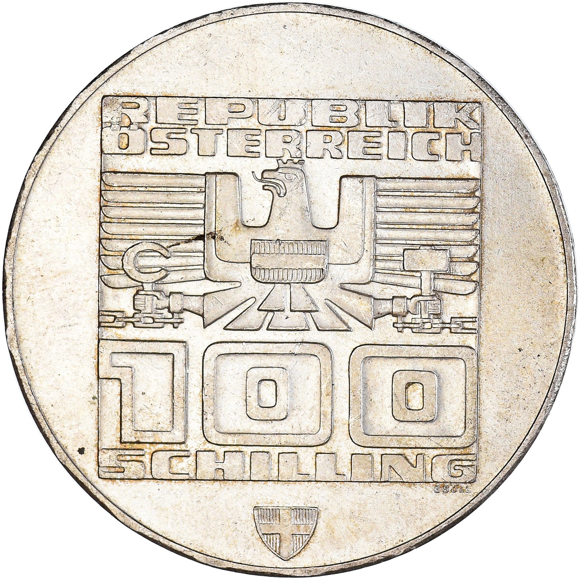 Coin, Austria, 100 Schilling, 1976, Vienna, AU(55-58), Silver, KM:2927