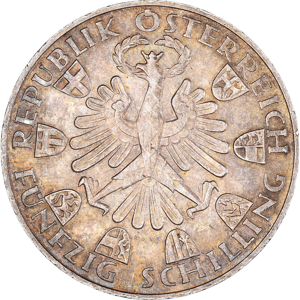 Coin, Austria, 50 Schilling, 1959, AU(50-53), Silver, KM:2888
