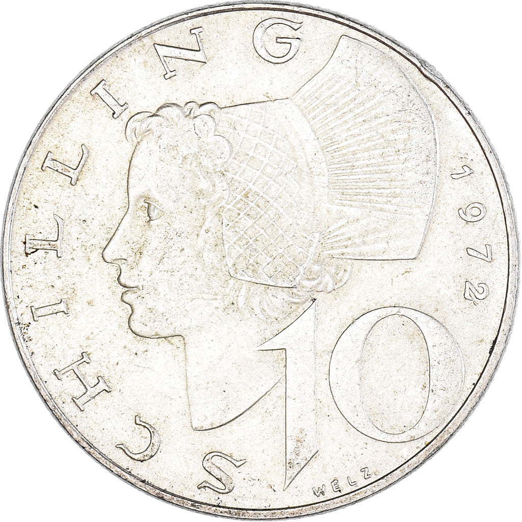 Münze, Österreich, 10 Schilling, 1972, SS+, Silber, KM:2882