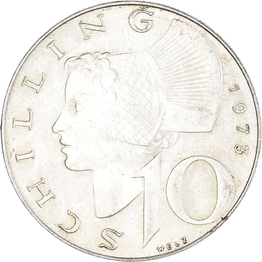 Coin, Austria, 10 Schilling, 1973, AU(50-53), Silver, KM:2882