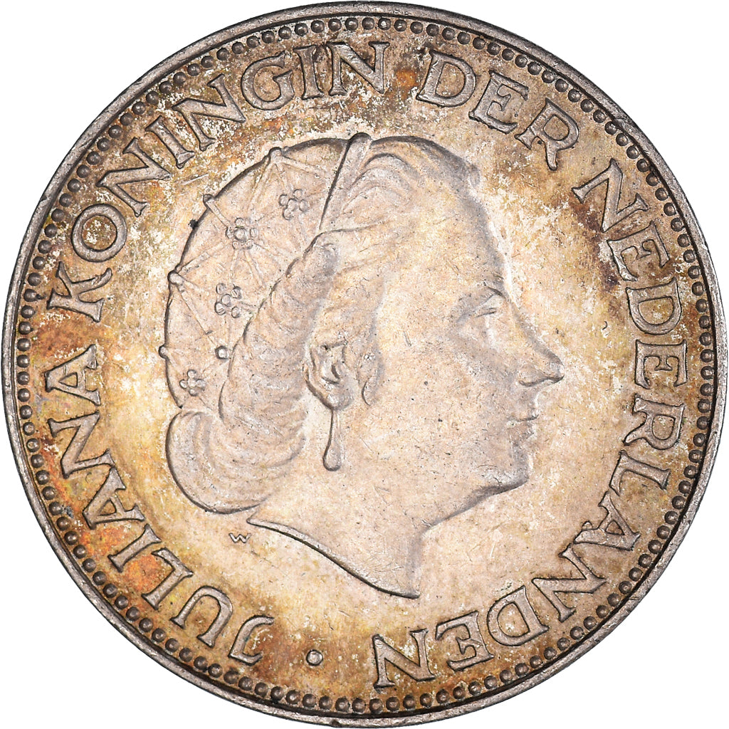 Moneta, Paesi Bassi, Juliana, 2-1/2 Gulden, 1962, BB, Argento, KM:185