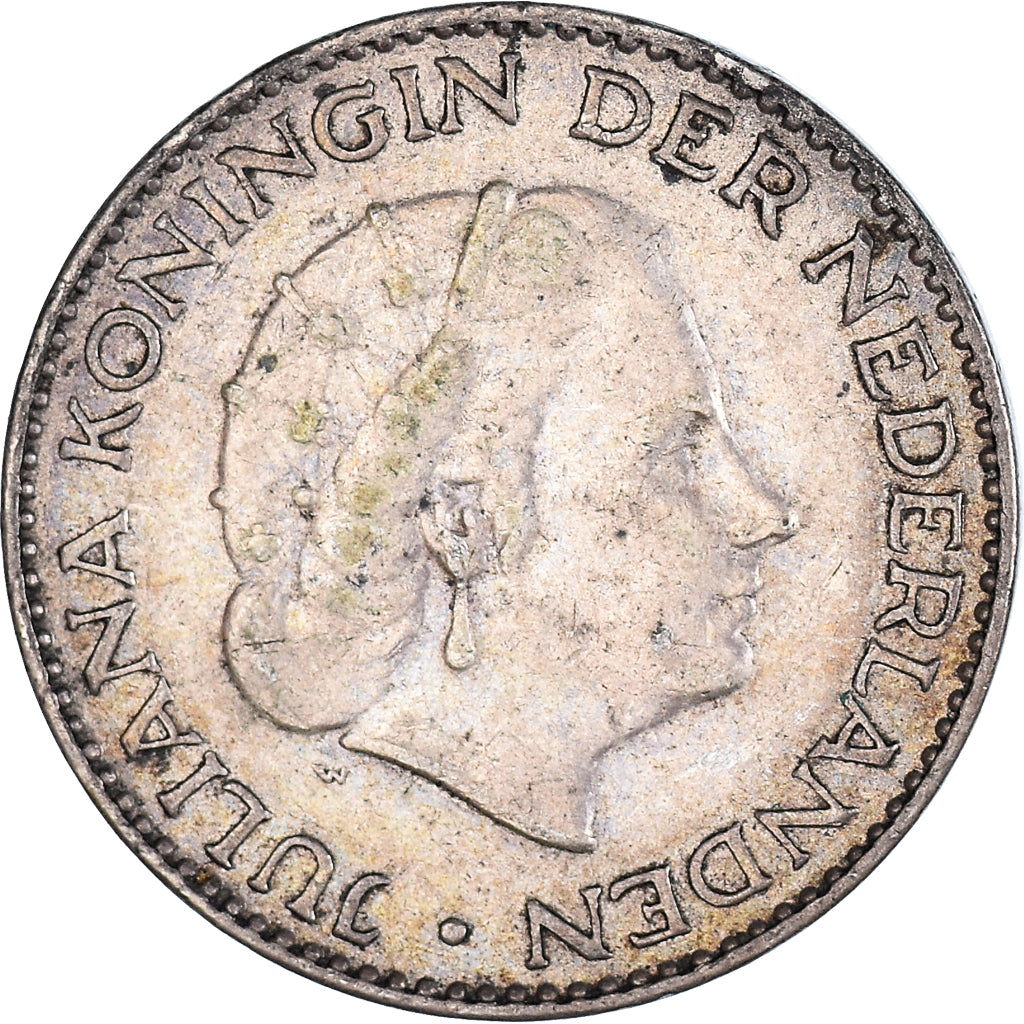 Coin, Netherlands, Juliana, Gulden, 1957, Utrecht, AU(50-53), Silver, KM:184