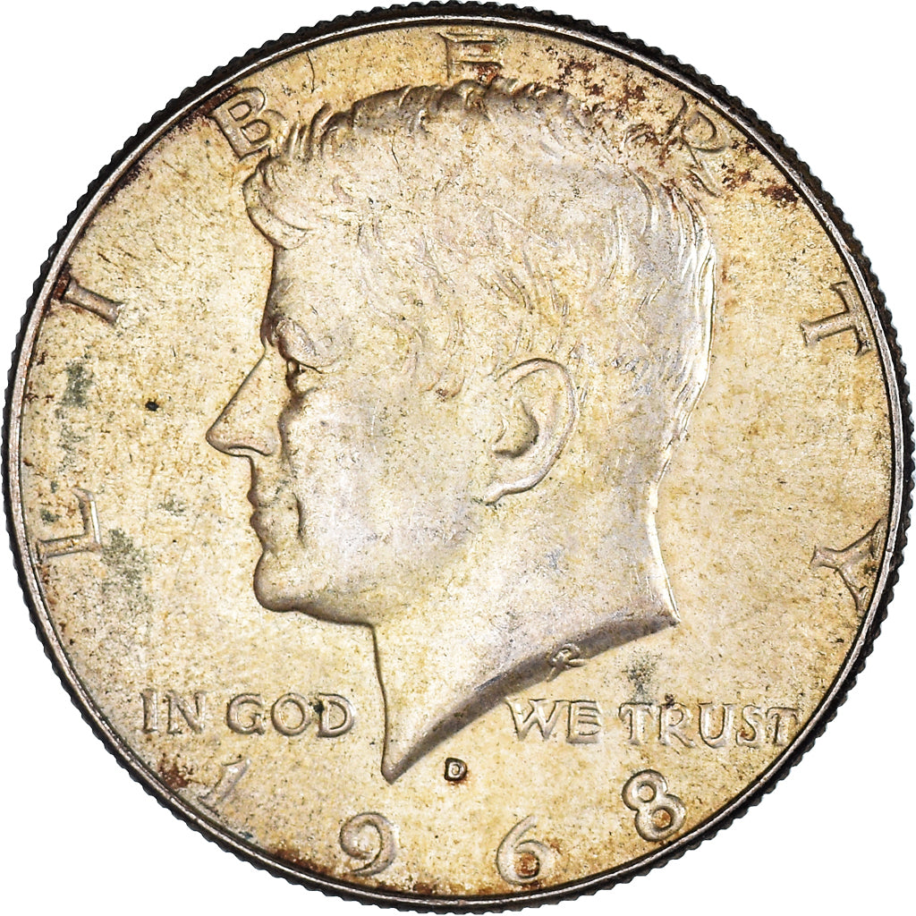 Coin, United States, Kennedy, Half Dollar, 1968, Denver, EF(40-45), Silver
