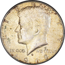 Coin, United States, Kennedy, Half Dollar, 1968, Denver, EF(40-45), Silver