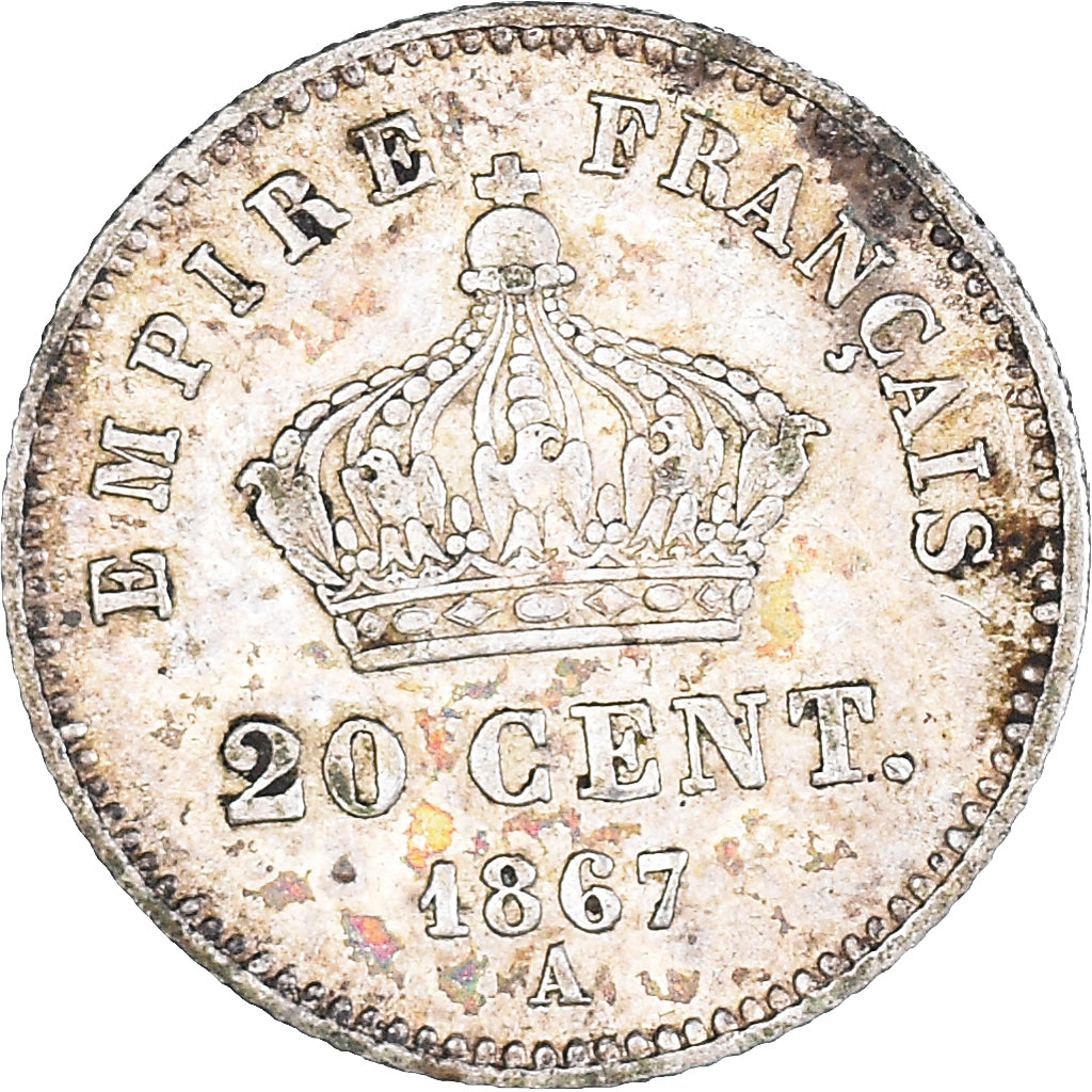 Münze, Frankreich, Napoleon III, Napoléon III, 20 Centimes, 1867, Paris, S+