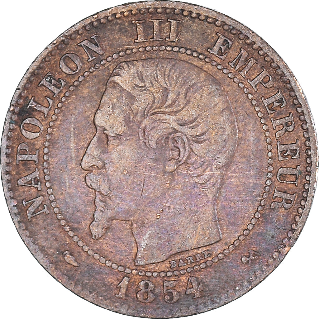 Moeda, França, Napoleon III, Napoléon III, 2 Centimes, 1854, Rouen, VF(30-35)
