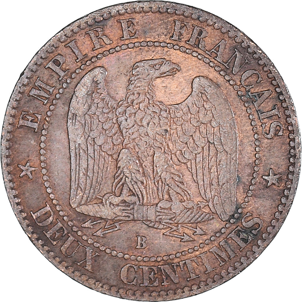 Moeda, França, Napoleon III, Napoléon III, 2 Centimes, 1854, Rouen, VF(30-35)