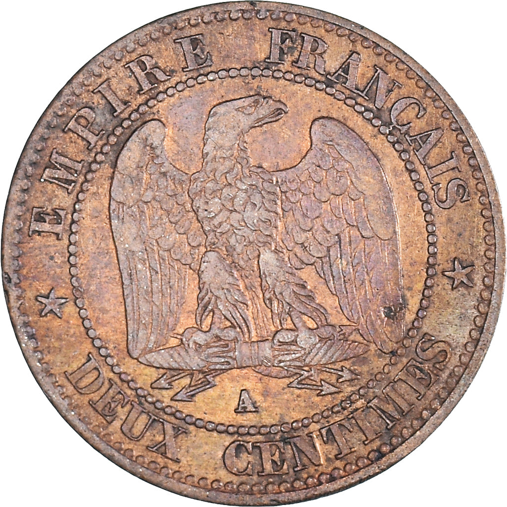 Moneta, Francia, Napoleon III, Napoléon III, 2 Centimes, 1856, Paris, MB+
