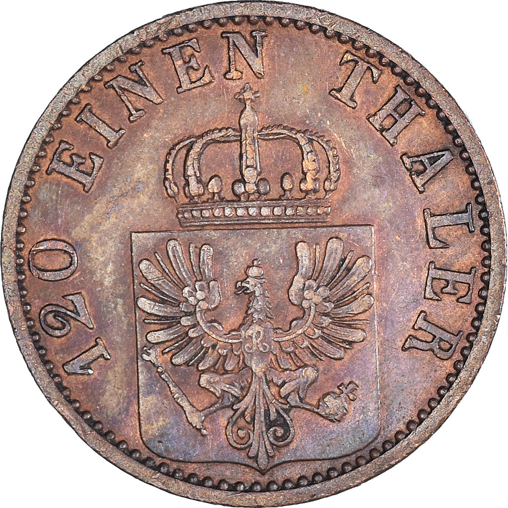 Moneta, Stati tedeschi, PRUSSIA, Wilhelm I, 3 Pfennig, 1870, Cleves, BB, Rame