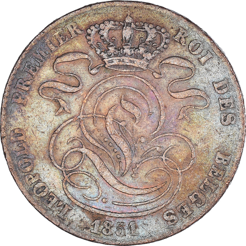 Coin, Belgium, Leopold I, 5 Centimes, 1851, VF(30-35), Copper, KM:5.1
