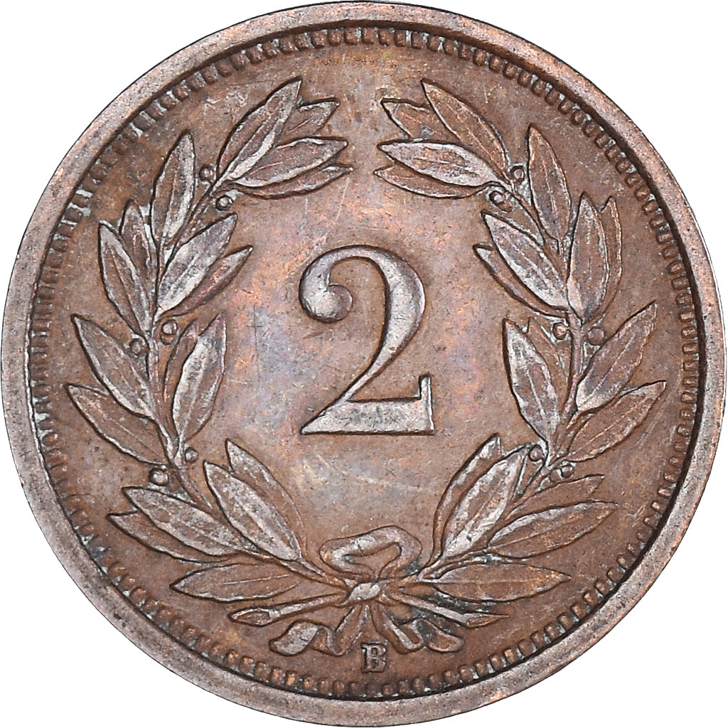 Coin, Switzerland, 2 Rappen, 1925, Bern, AU(50-53), Bronze, KM:4.2