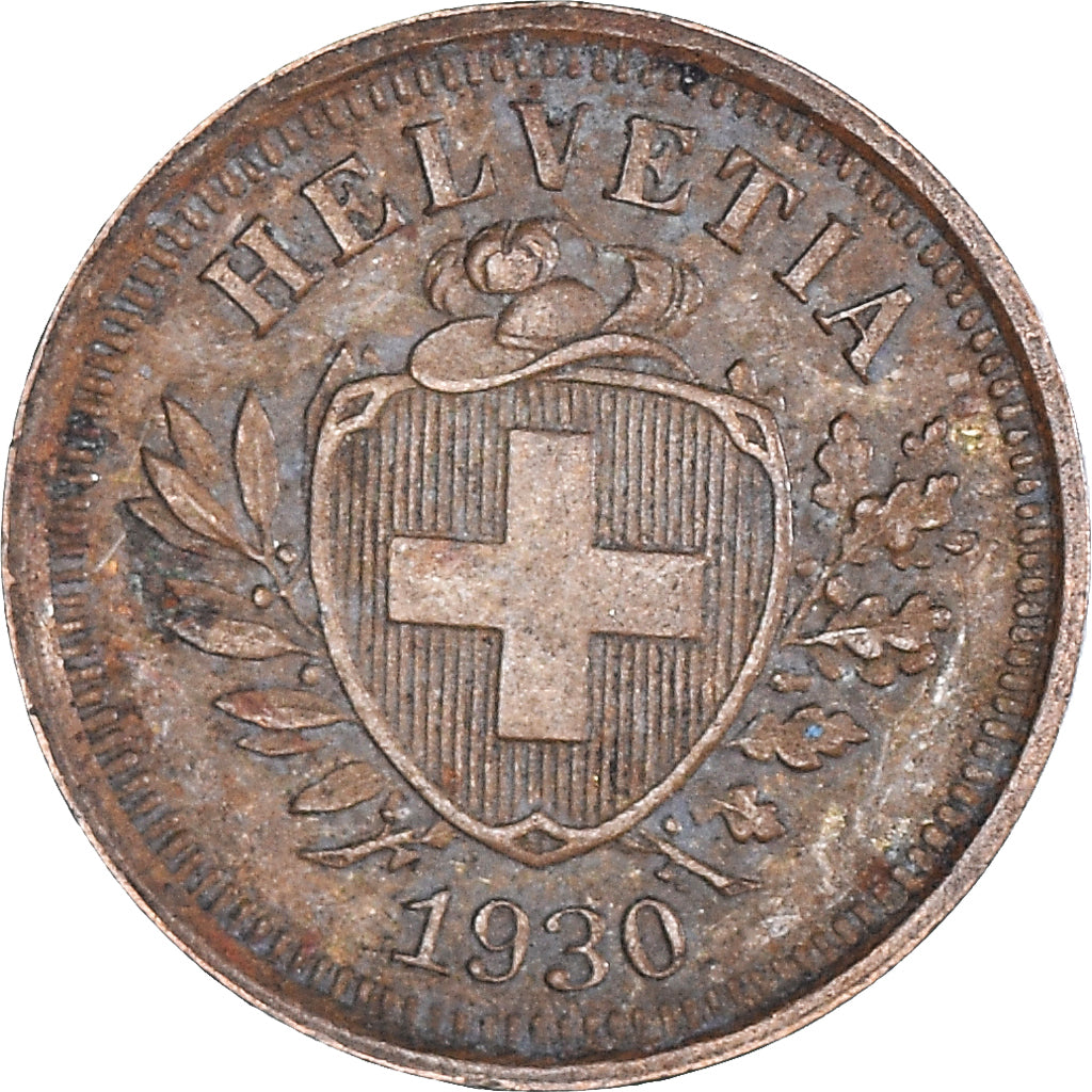 Coin, Switzerland, Rappen, 1930, Bern, EF(40-45), Bronze, KM:3.2