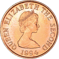 Coin, Jersey, Elizabeth II, Penny, 1994, MS(63), Copper Plated Steel, KM:54b