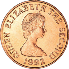 Coin, Jersey, Elizabeth II, 2 Pence, 1992, MS(60-62), Copper Plated Steel