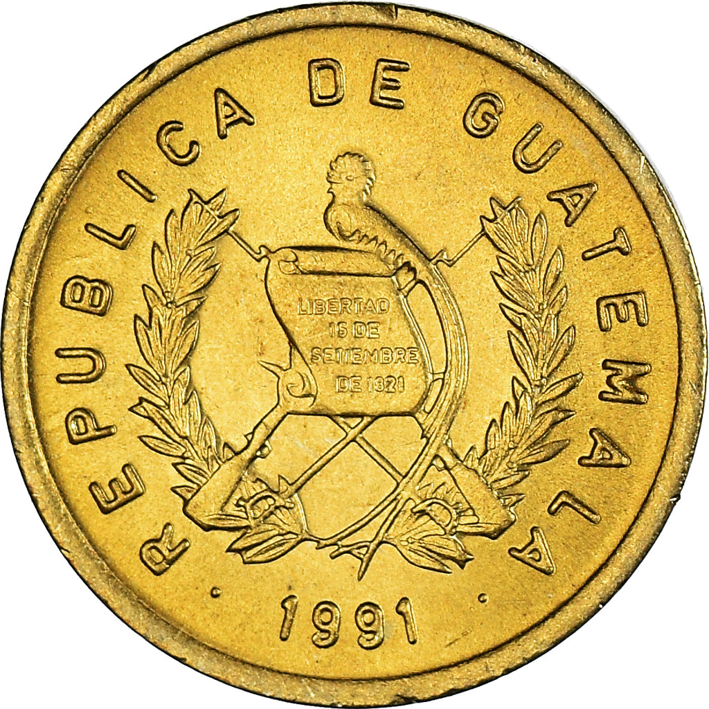 Munten, Guatemala, Centavo, Un, 1991, UNC, Tin, KM:275.3