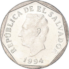 Moeda, El Salvador, 5 Centavos, 1994, MS(60-62), Aço Revestido a Níquel