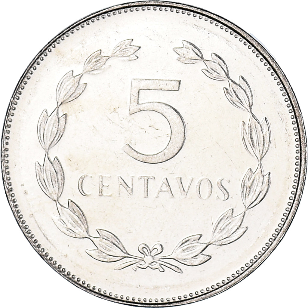 Moeda, El Salvador, 5 Centavos, 1994, MS(60-62), Aço Revestido a Níquel
