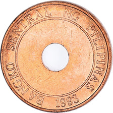 Coin, Philippines, 5 Sentimos, 1995, MS(60-62), Copper Plated Steel, KM:268