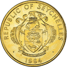 Coin, Seychelles, 10 Cents, 1994, British Royal Mint, MS(60-62), Brass, KM:48.2