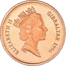 Coin, Gibraltar, Elizabeth II, Penny, 1996, MS(63), Copper Plated Steel, KM:20a