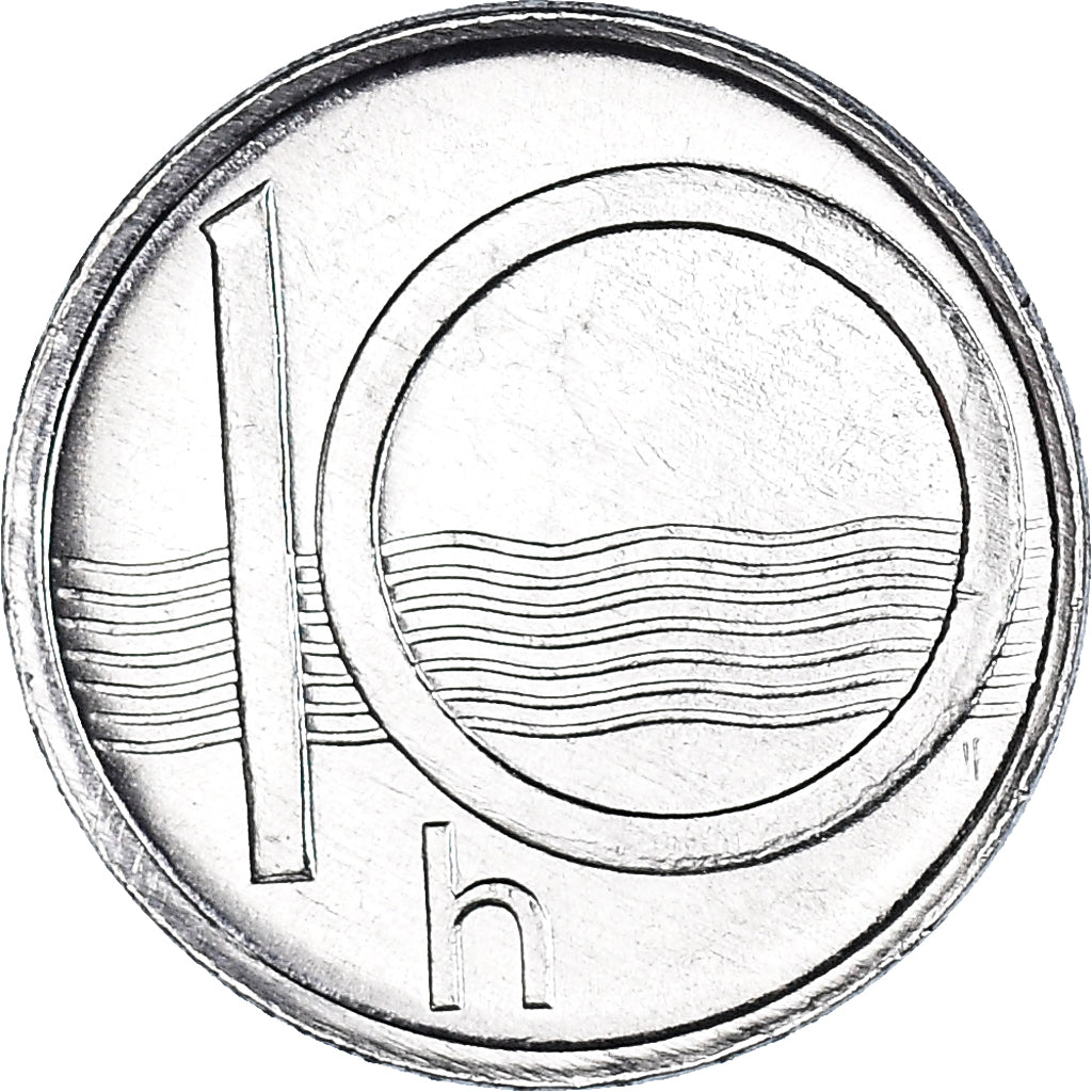 Coin, Czech Republic, 10 Haleru, 1994, MS(64), Aluminum, KM:6