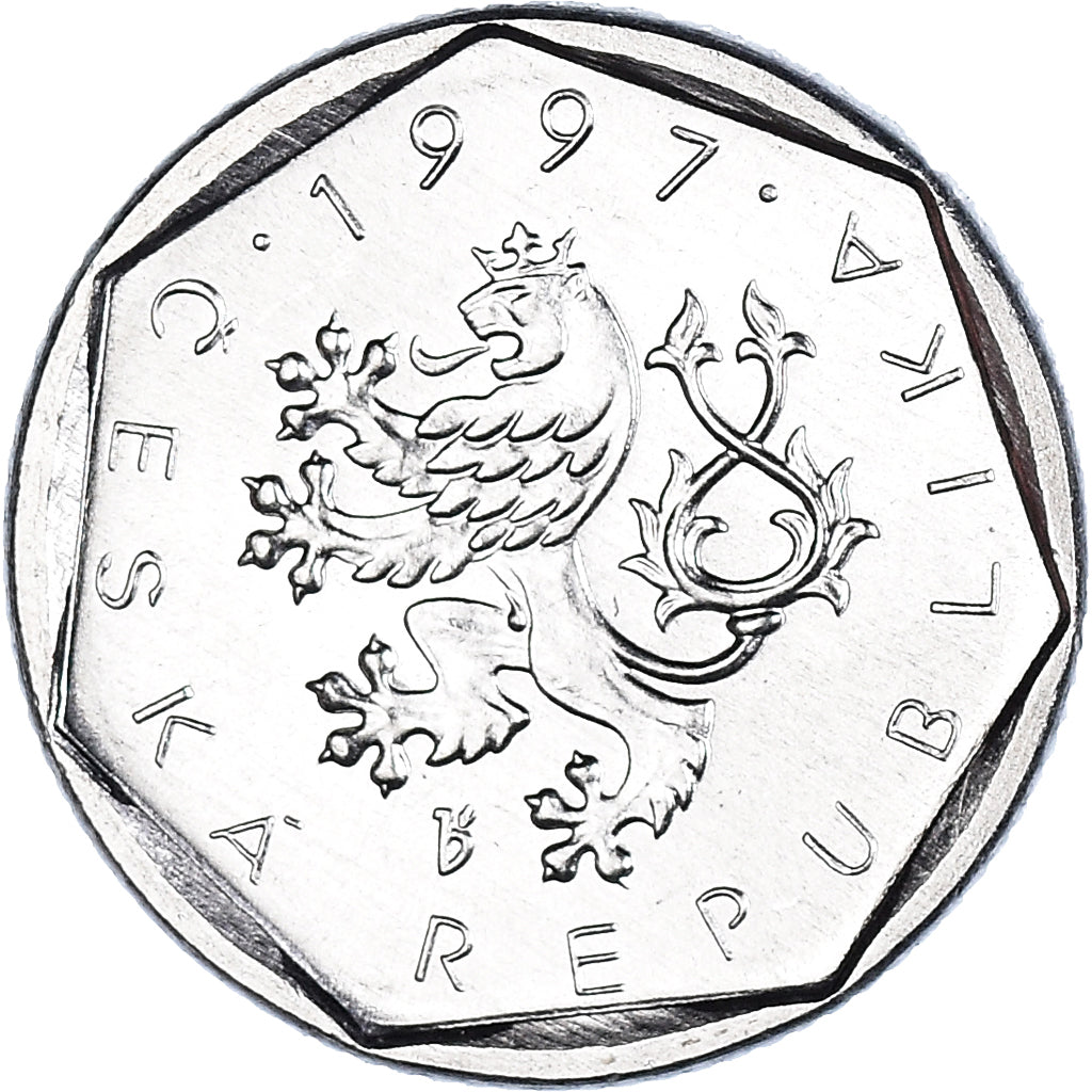 Coin, Czech Republic, 20 Haleru, 1997, MS(64), Aluminum, KM:2.1