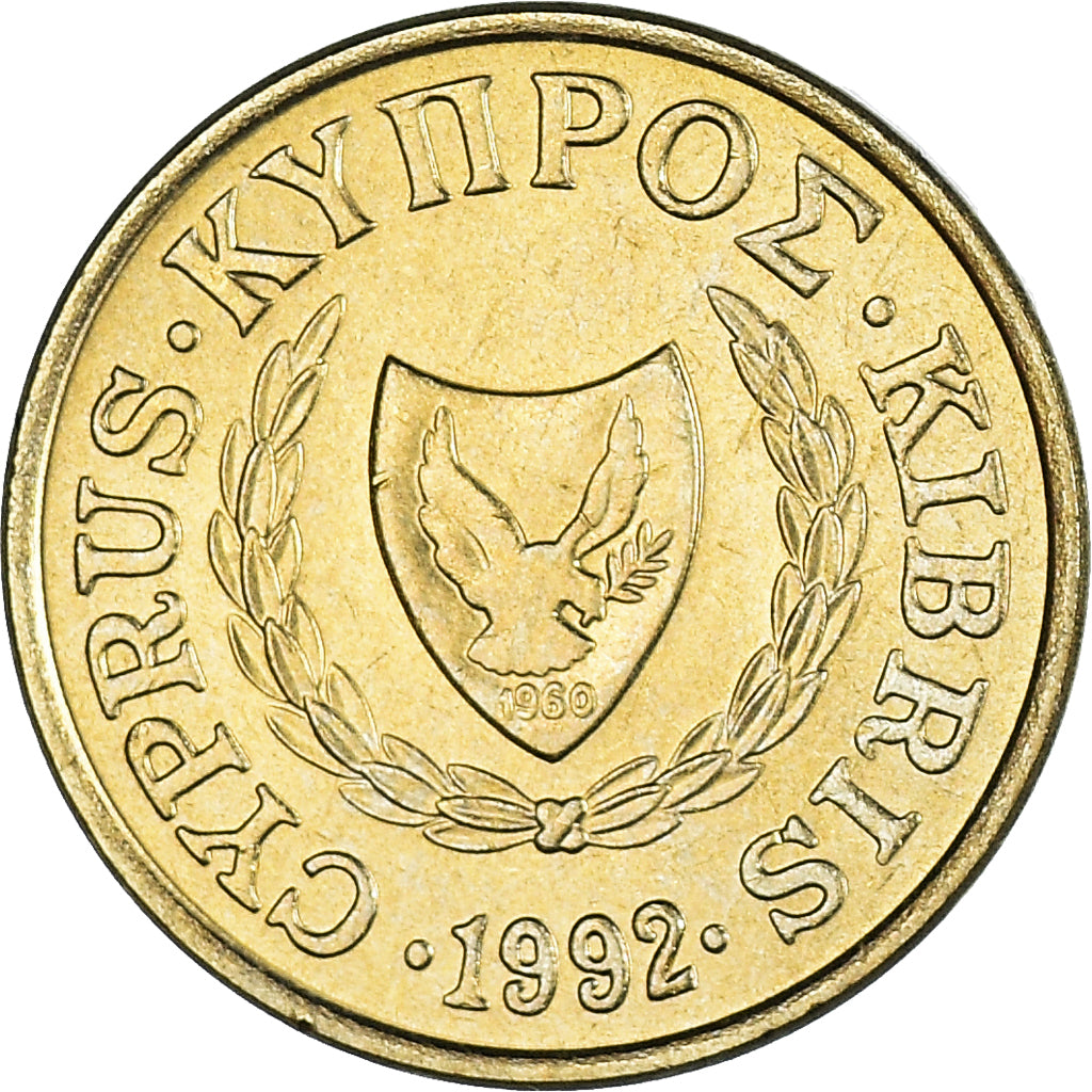 Coin, Cyprus, Cent, 1992, MS(64), Nickel-brass, KM:53.3