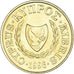 Coin, Cyprus, 2 Cents, 1996, MS(64), Nickel-brass, KM:54.3