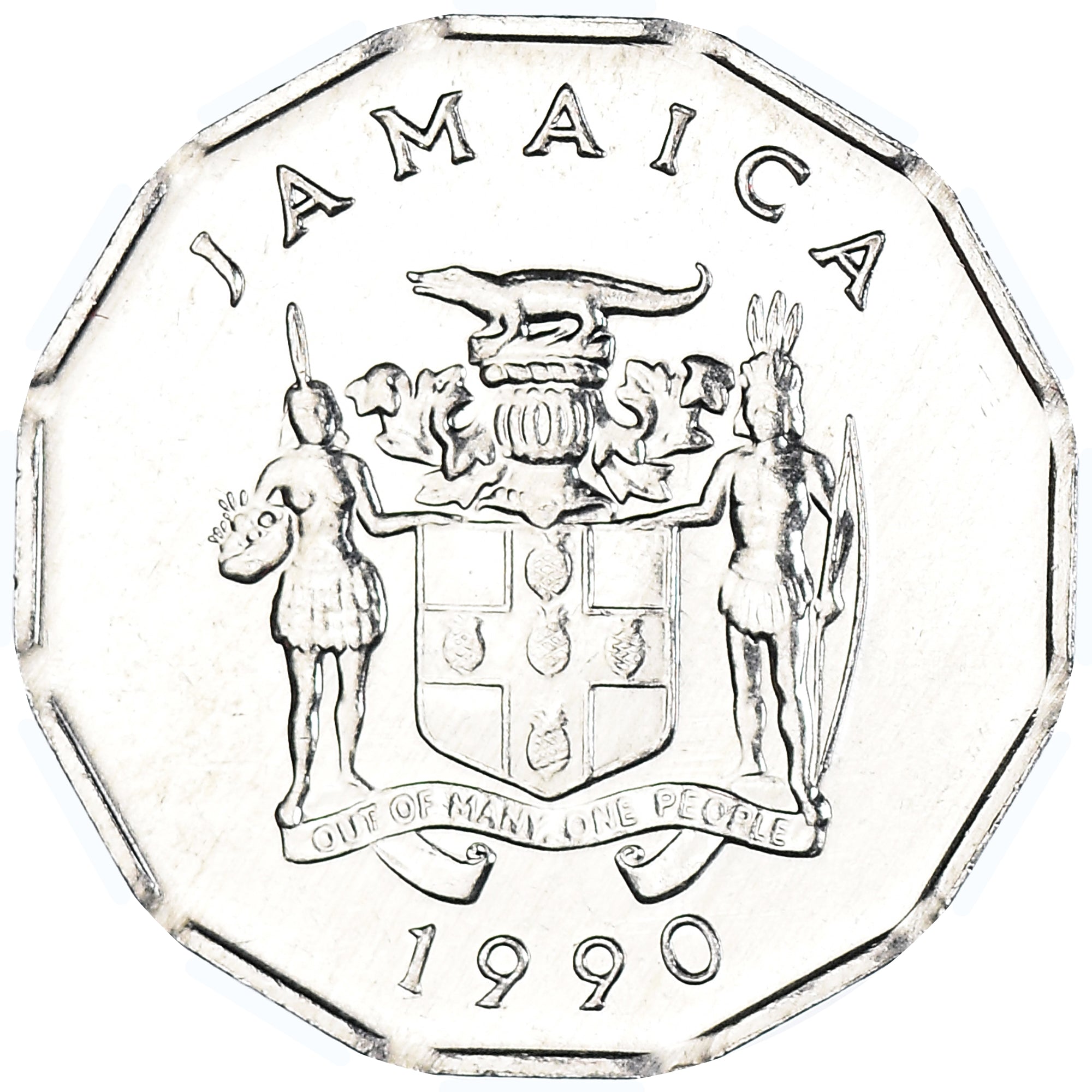 Coin, Jamaica, Elizabeth II, Cent, 1990, British Royal Mint, MS(63), Aluminum